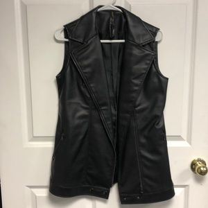 Faux leather vest